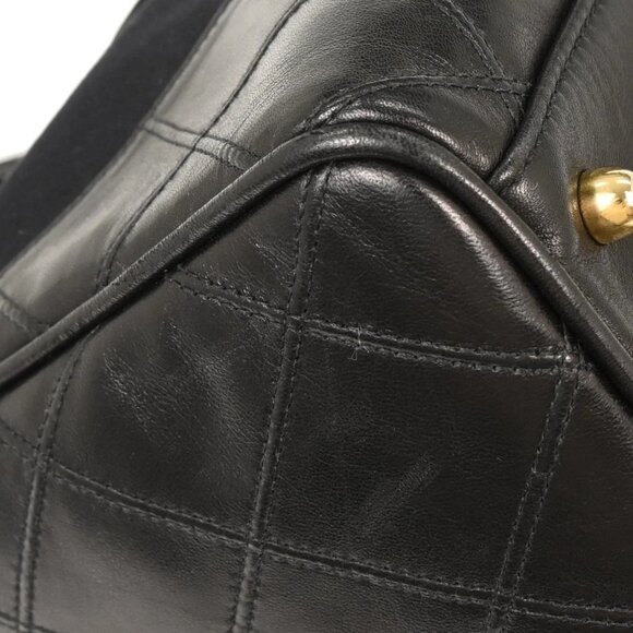 Chanel Black Canvas Lambskin Bicolore 2way Duffle Handbag 155094 - Picture 6 of 10